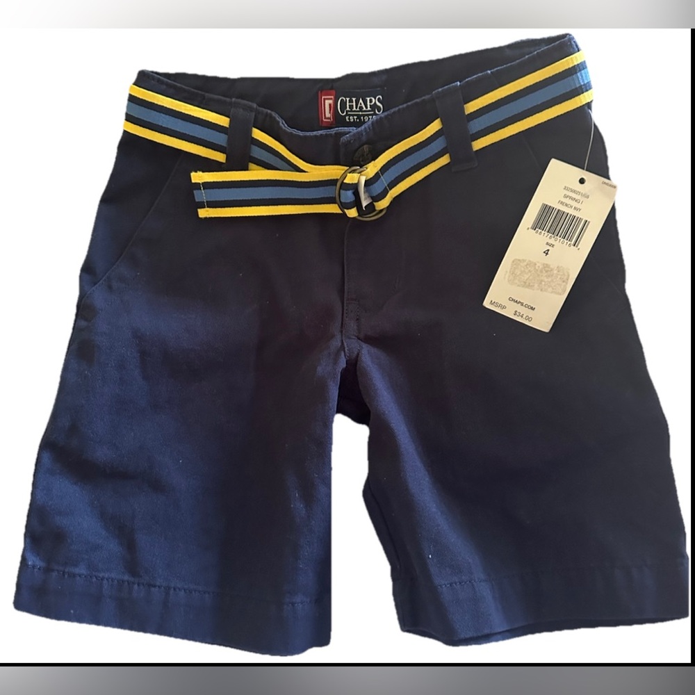 Chaps Kids Navy Shorts with Belt